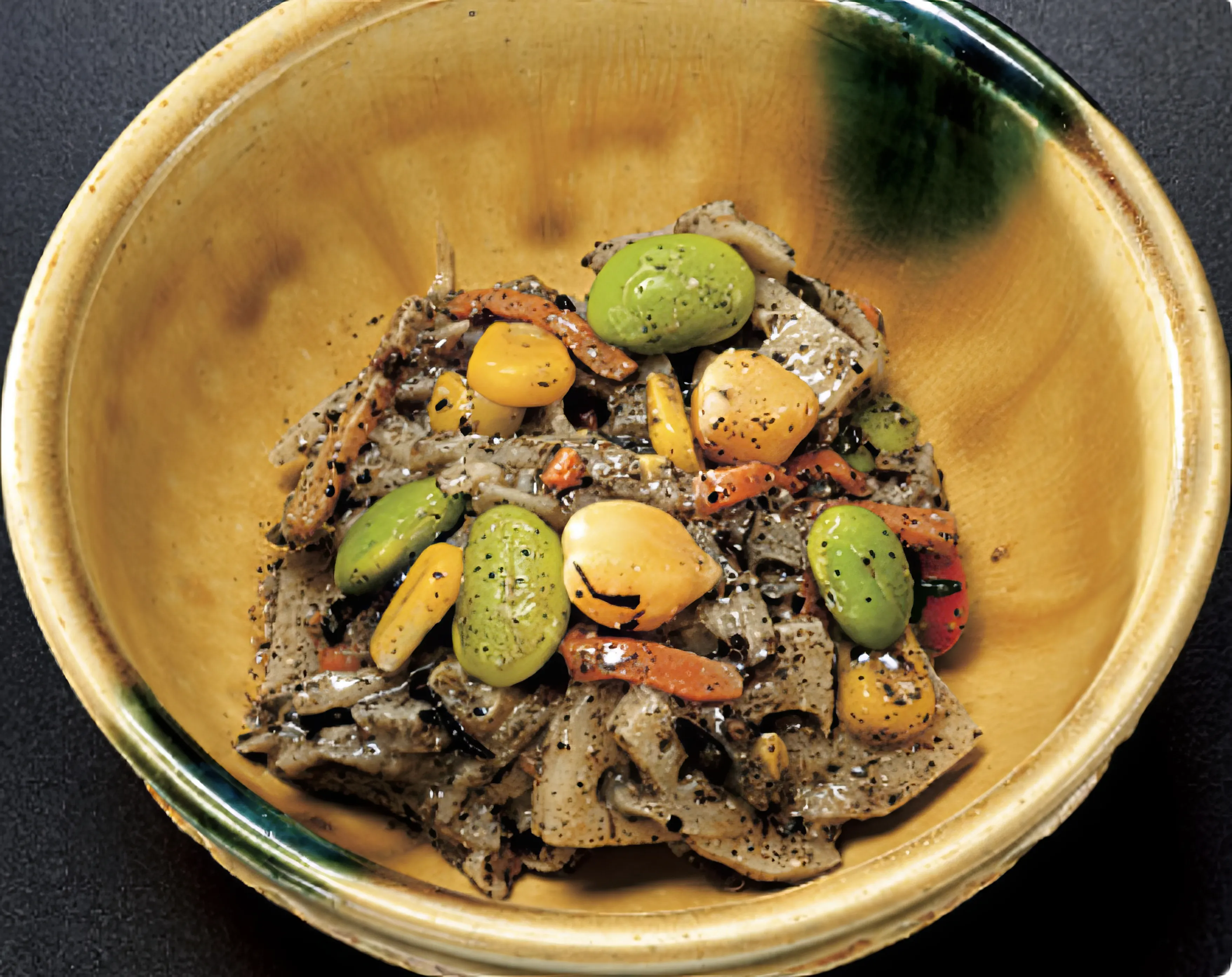 Black Sesami Salad with Root Vegetables and 8 Beans